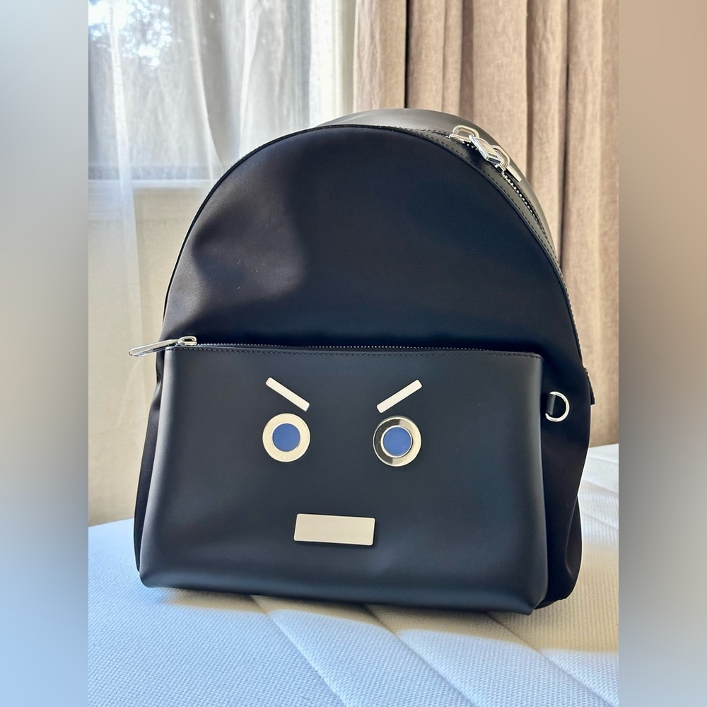 Authentic FENDI Evil Eye Leather Backpack